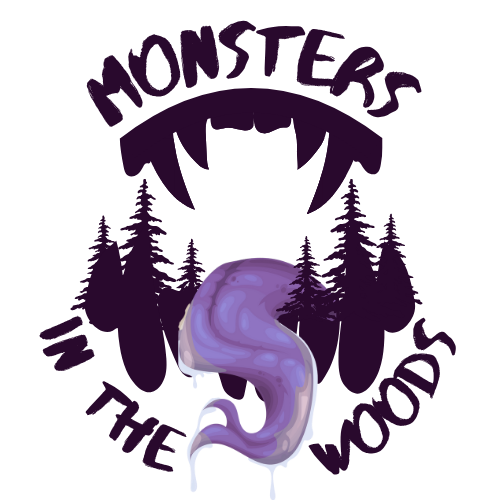 Digital logo for the multi-author collaborative novella series "Monsters in the Woods"