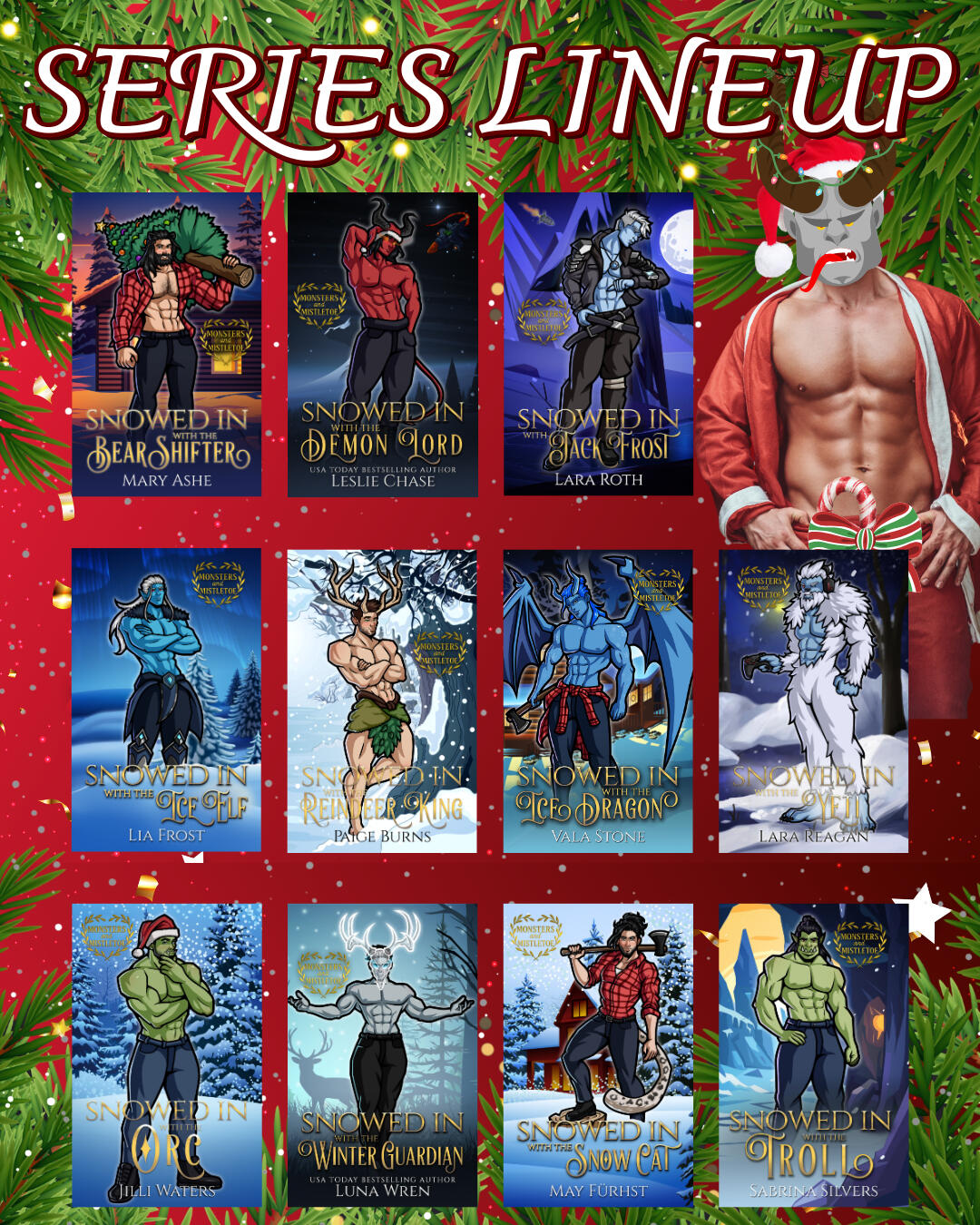 Monsters & Mistletoe Digital graphic saying "Series Reveal Coming Soon" for the Monsters & Mistletoe novella series.