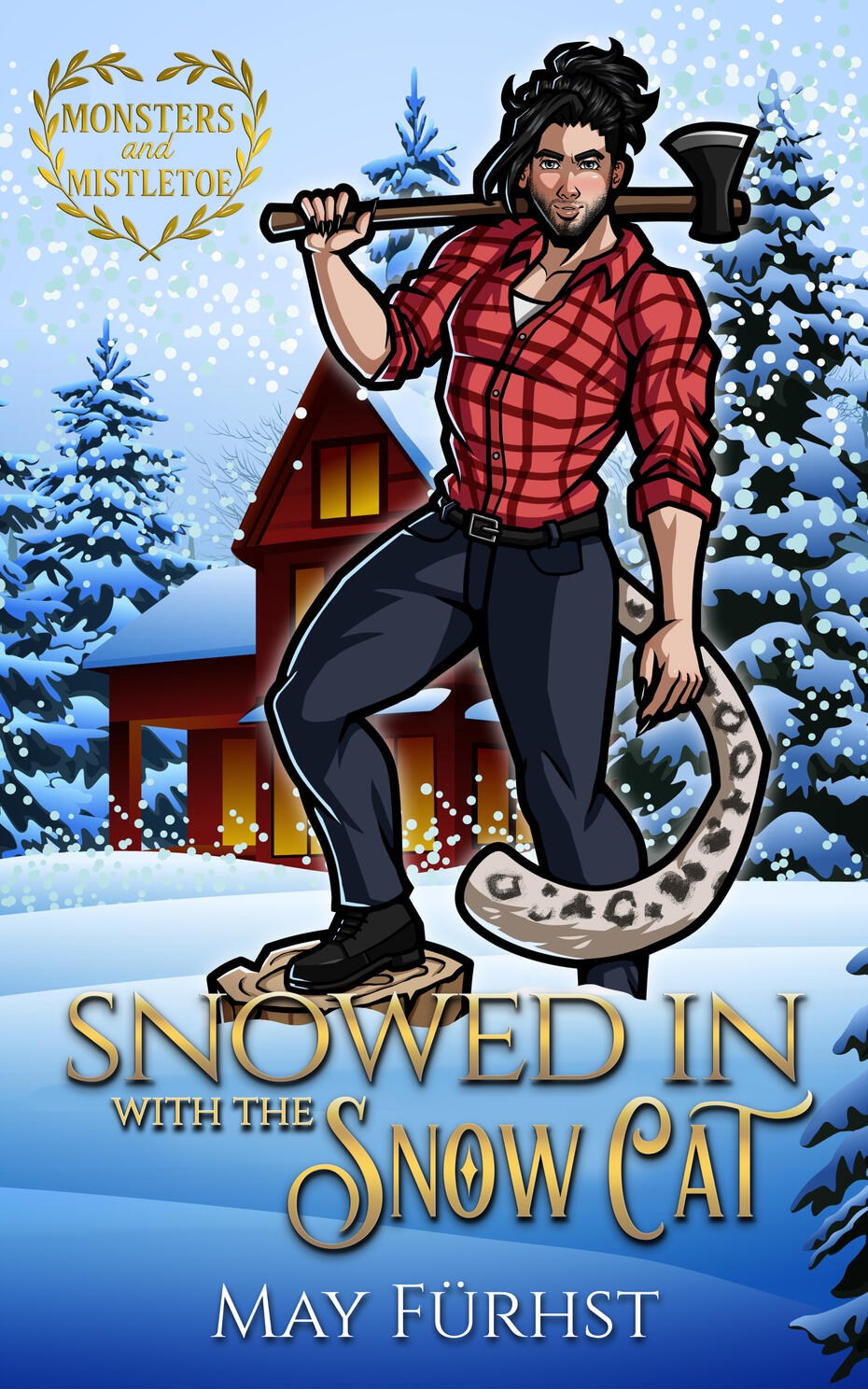 Book cover for the novella "Snowed in with the Snow Cat" by May Furhst.
